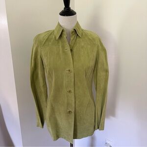 Apple Green Women's Suede Shirt Jacket Saks Fifth Avenue NWT Vintage Sz 4